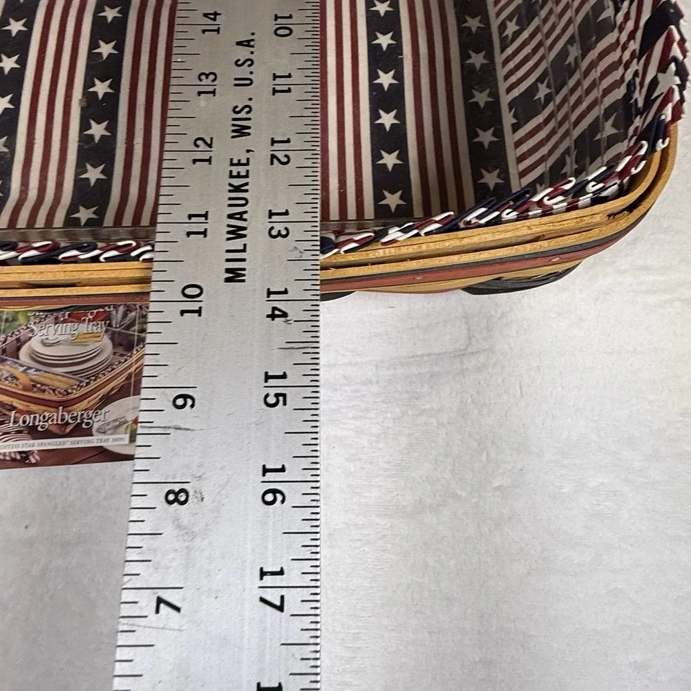 Longaberger 2000 Hostess Star Spangled Serving Tray Basket Liner Protector 18091